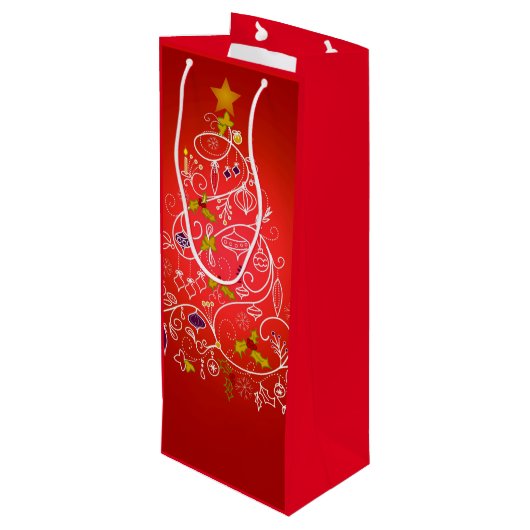 Kerstmis in Santa Orangutan Wijn Cadeautas (Achterkant Gekanteld)