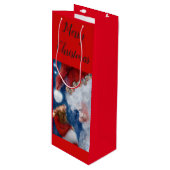 Kerstmis in Santa Orangutan Wijn Cadeautas (Voorkant Gekanteld)