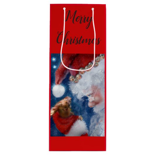 Kerstmis in Santa Orangutan Wijn Cadeautas (Voorkant)