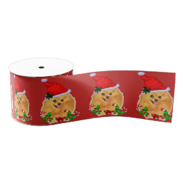 Kerstmis in Santa Pomeranian Grosgrain Lint