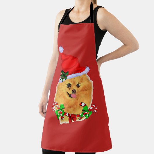 Kerstmis in Santa Pomeranian Schort (Insitu)
