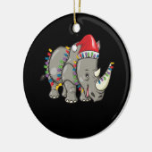 Kerstmis in Santa Rhino Rhino Rhino Keramisch Ornament (Links)