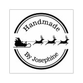 Kerstmis in Santa Slapigh en Reindedarmen - Handge Rubberstempel (Afrduk)