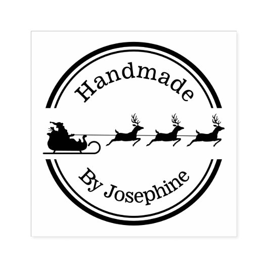 Kerstmis in Santa Slapigh en Reindedarmen - Handge Rubberstempel (Afrduk)