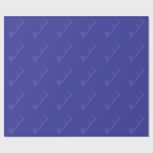 Kerstmis in Santa Sleigh en Reindeer Cadeaupapier (Vlak)