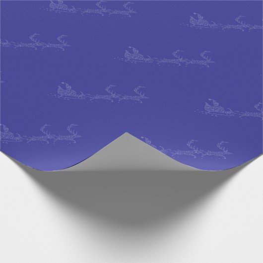 Kerstmis in Santa Sleigh en Reindeer Cadeaupapier (Hoek)