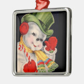  Kerstmis in Santa Snowman Metalen Ornament (Links)