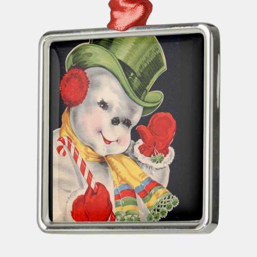  Kerstmis in Santa Snowman Metalen Ornament (Links)