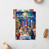 "Kerstmis in Shanghai" wenskaart Notitiekaartje (Voorkant / Achterkant in situ)