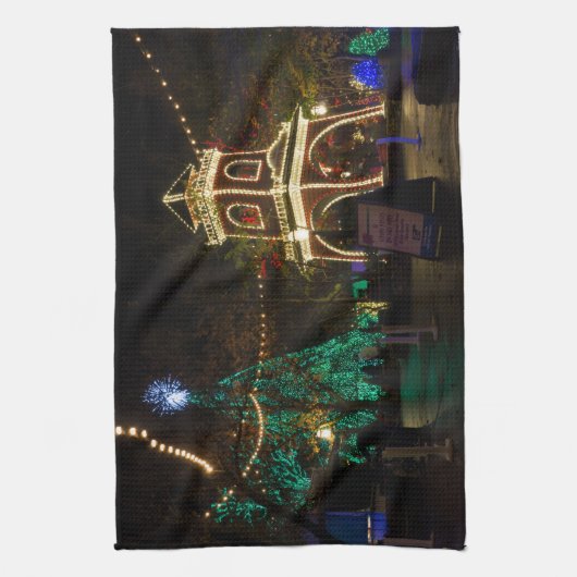 Kerstmis in Silver Dollar City Theedoek (Verticaal)