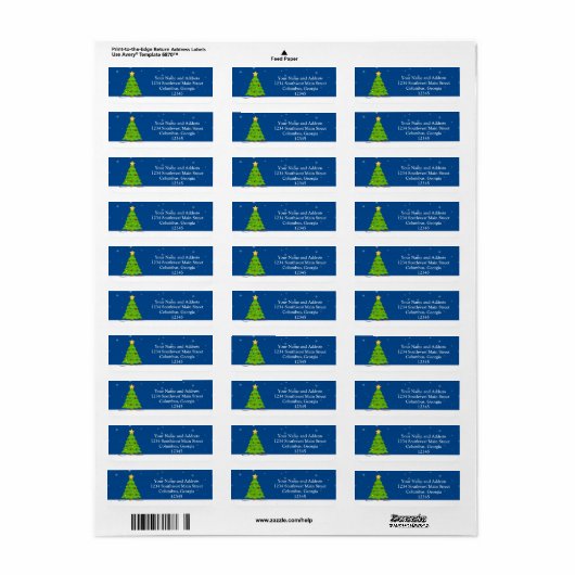Kerstmis in sneeuw etiket (Full Sheet)