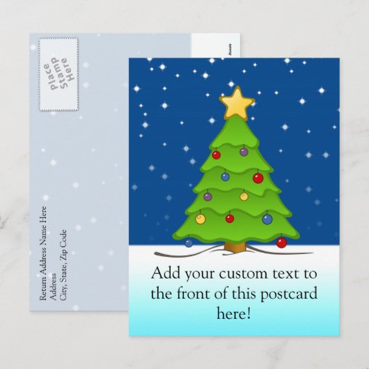 Kerstmis in sneeuw feestdagenkaart (Voorkant / Achterkant)