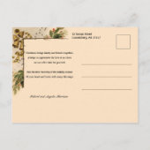 Kerstmis in sneeuw met Rozen en muziek Briefkaart (Achterkant)