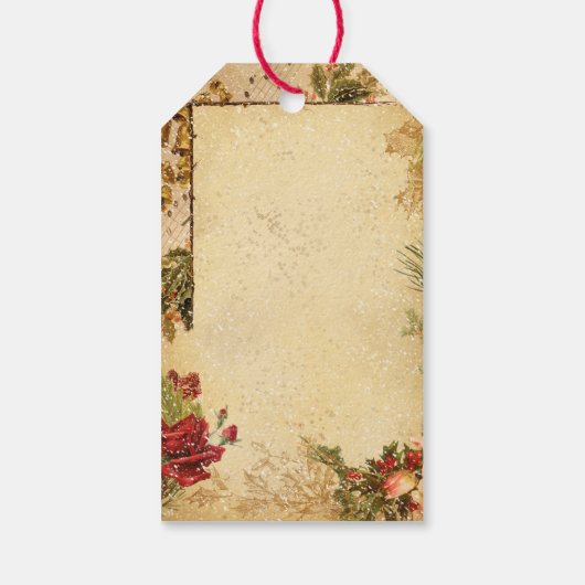 Kerstmis in sneeuw met Rozen en muziek Cadeaulabel (Achterkant)