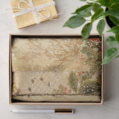 Kerstmis in sneeuw met Rozen en muziek Tissuepapier (Geschenk)