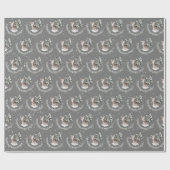 Kerstmis in sneeuwvlokken cadeaupapier (Vlak)