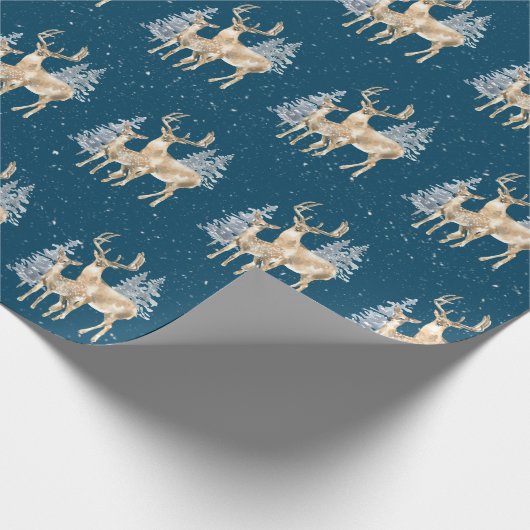 Kerstmis in Snowflakes Cadeaupapier (Hoek)