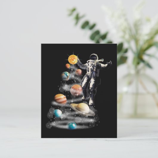 Kerstmis in Space Solar System Astronaut Invitati (Staand voorkant)