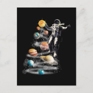 Kerstmis in Space Solar System Astronaut Invitati Briefkaart