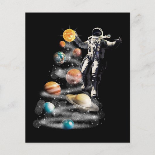 Kerstmis in Space Solar System Astronaut Invitati Flyer (Voorkant)