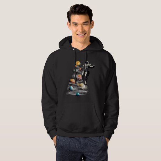Kerstmis in Space Solar System Astronaut Invitati Hoodie (Voorkant volledig)