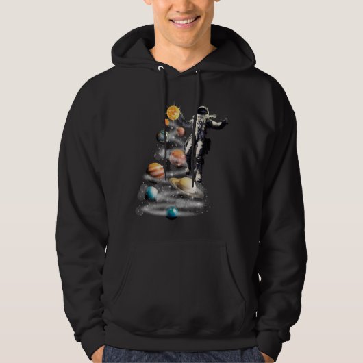 Kerstmis in Space Solar System Astronaut Invitati Hoodie (Voorkant)