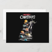 Kerstmis in Space Solar System Astronaut Invitati Kaart (Voorkant / Achterkant)