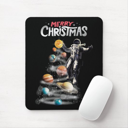 Kerstmis in Space Solar System Astronaut Invitati Muismat (Met muis)