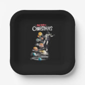 Kerstmis in Space Solar System Astronaut Invitati Papieren Bordje (Voorkant)