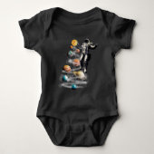 Kerstmis in Space Solar System Astronaut Invitati Romper (Voorkant)