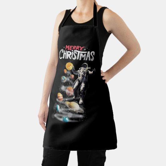 Kerstmis in Space Solar System Astronaut Invitati Schort (Insitu)