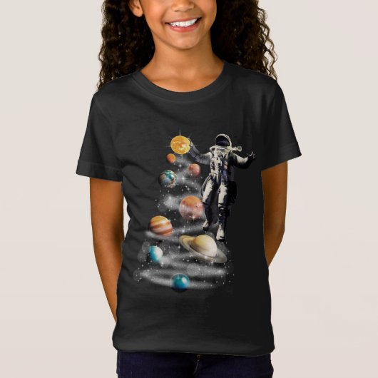 Kerstmis in Space Solar System Astronaut Invitati T-shirt (Voorkant)