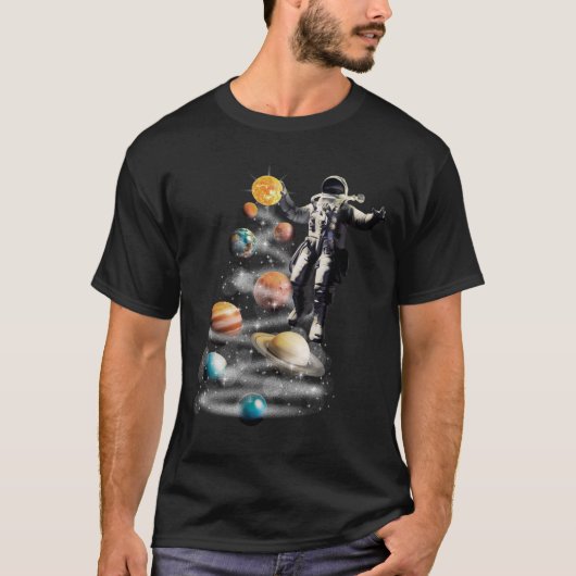 Kerstmis in Space Solar System Astronaut Invitati T-shirt (Voorkant)