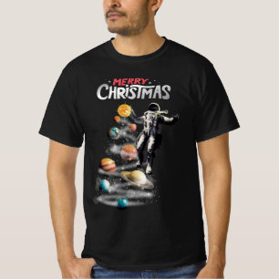 Kerstmis in Space Solar System Astronaut Invitati T-shirt