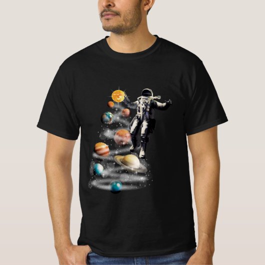Kerstmis in Space Solar System Astronaut Invitati T-shirt (Voorkant)