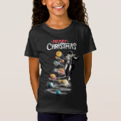 Kerstmis in Space Solar System Astronaut Invitati T-shirt (Voorkant)