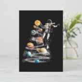 Kerstmis in Space Solar System Astronaut Kaart (Staand voorkant)