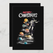 Kerstmis in Space Solar System Astronaut Kaart (Voorkant / Achterkant)