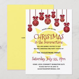Kerstmis in Summertime BBQ Party Kaart