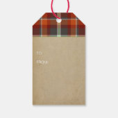Kerstmis in Tartanjestand Paprika en Slate ID209 Cadeaulabel (Achterkant)