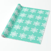 Kerstmis in Tiffanys Aqua Blue Snowflakes Cadeaupapier (Uitgerold)