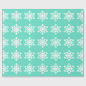 Kerstmis in Tiffanys Aqua Blue Snowflakes Cadeaupapier (Vlak)