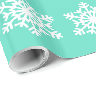 Kerstmis in Tiffanys Aqua Blue Snowflakes Cadeaupapier