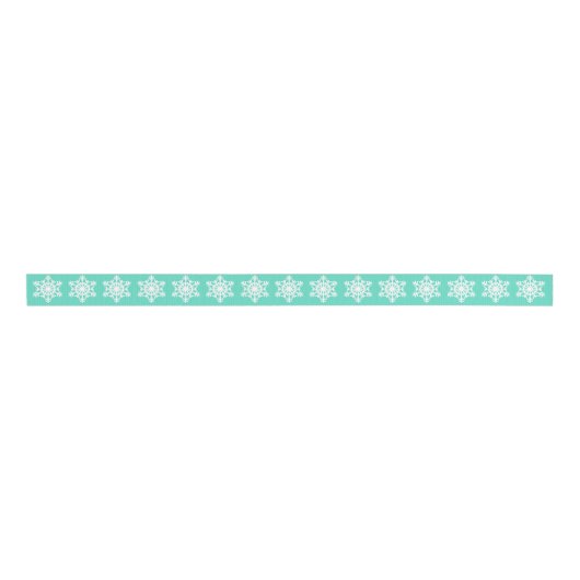 Kerstmis in Tiffanys Aqua Blue Snowflakes Grosgrain Lint (Voorkant)