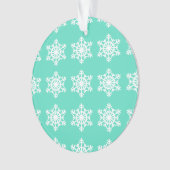 Kerstmis in Tiffanys Aqua Blue Snowflakes Ornament (voorkant)