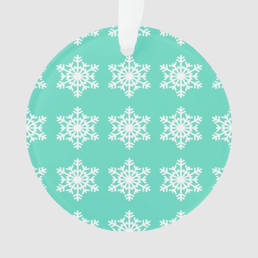 Kerstmis in Tiffanys Aqua Blue Snowflakes Ornament (voorkant)