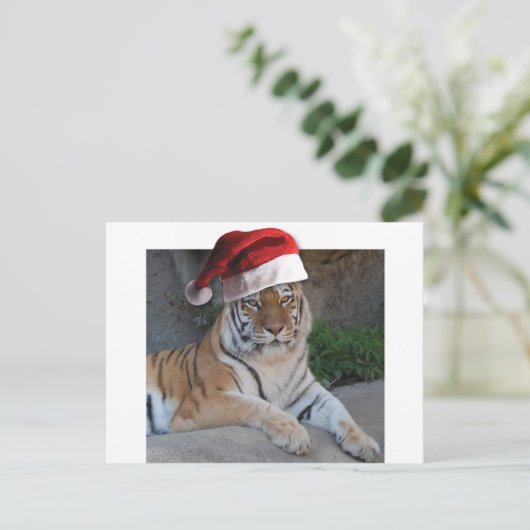 Kerstmis in Tiger Feestdagenkaart (Staand voorkant)