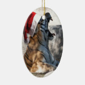 Kerstmis in Tiger Keramisch Ornament (Rechts)
