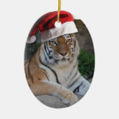 Kerstmis in Tiger Keramisch Ornament (Voorkant)