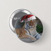 Kerstmis in Tiger Ronde Button 5,7 Cm (Voorkant /achterkant)
